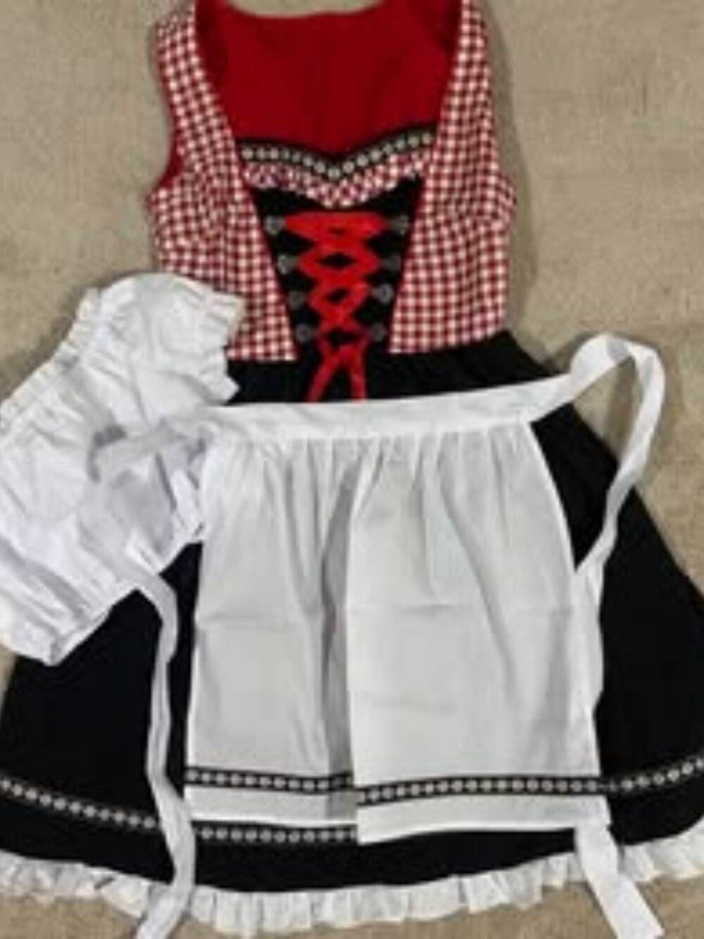 Oktoberfest Outfits Women 3Pcs Dirndl Dresses German Oktoberfest Bavarian Medium